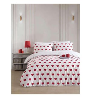 Set copripiumino singolo, bianco, 70% cotone / 30% poliestere