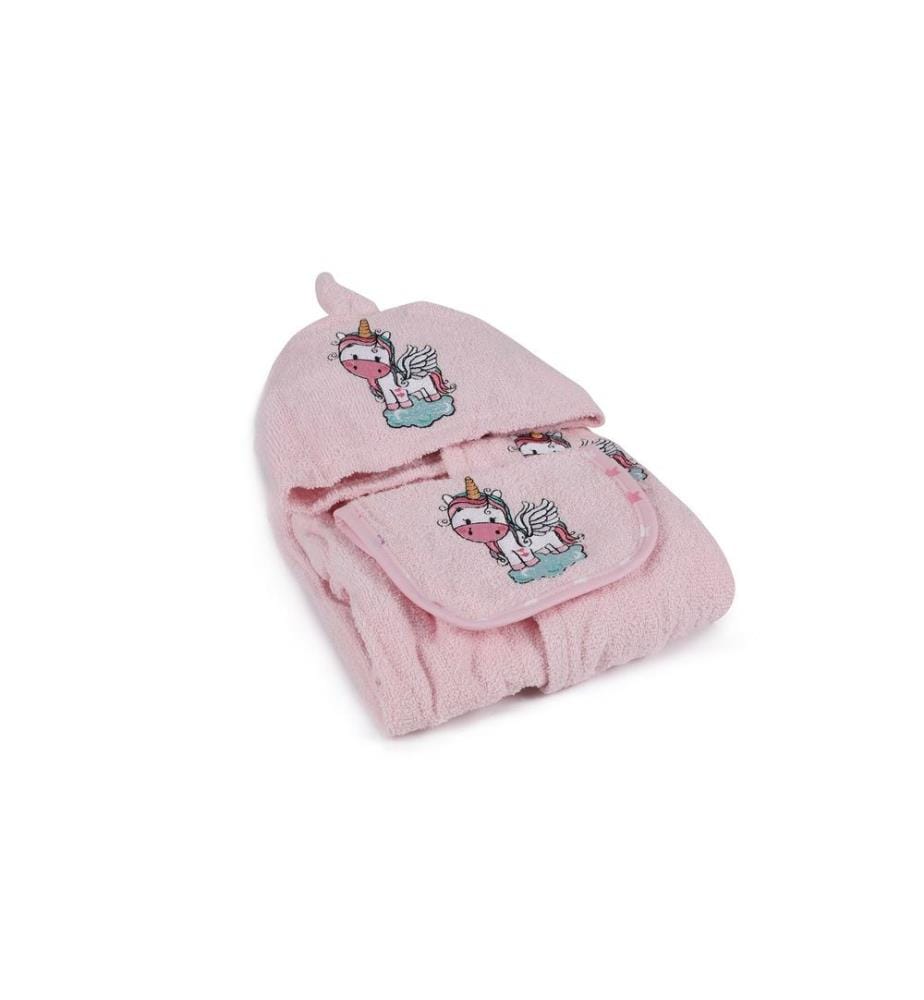 Set da bagno per neonati, rosa, 100% cotone, accappatoio per neonati: 0-2 anni