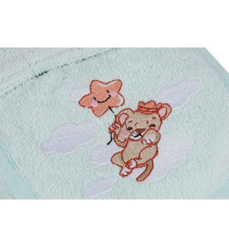 Set da bagno per neonati, menta, 100% cotone, accappatoio per neonati: 0-2 anni
