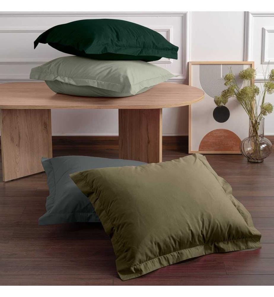 Set di federe Oxford, 2 pezzi, verde scuro, 100% cotone RANFORCE