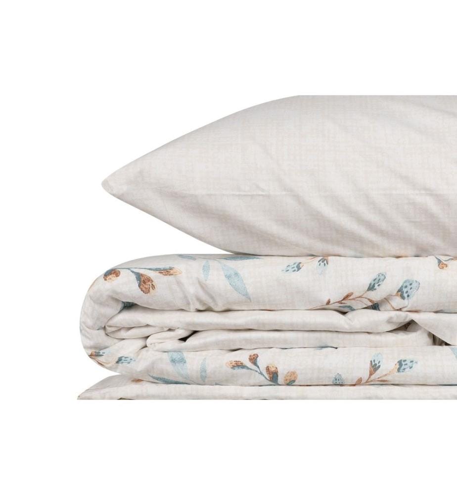 Ensemble de housse de couette King Ranforce - Menthe et blanc