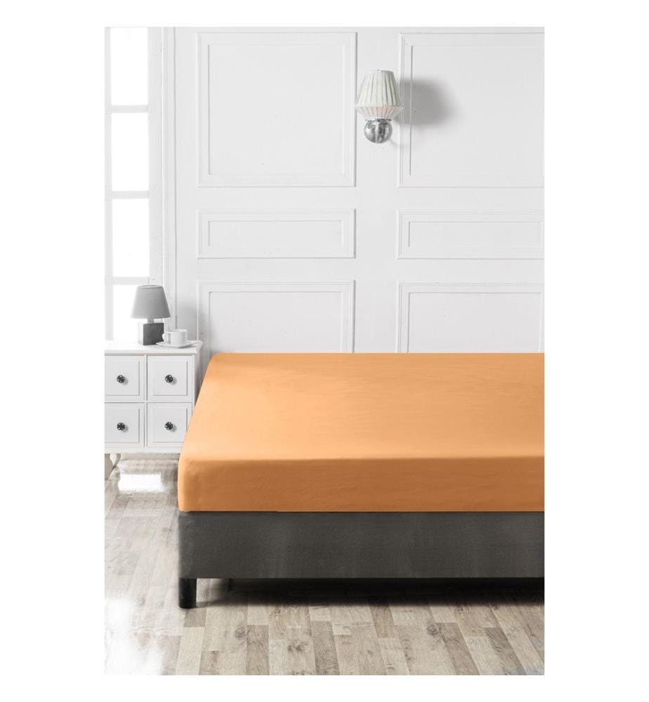 Drap-housse King Ranforce - Orange pâle