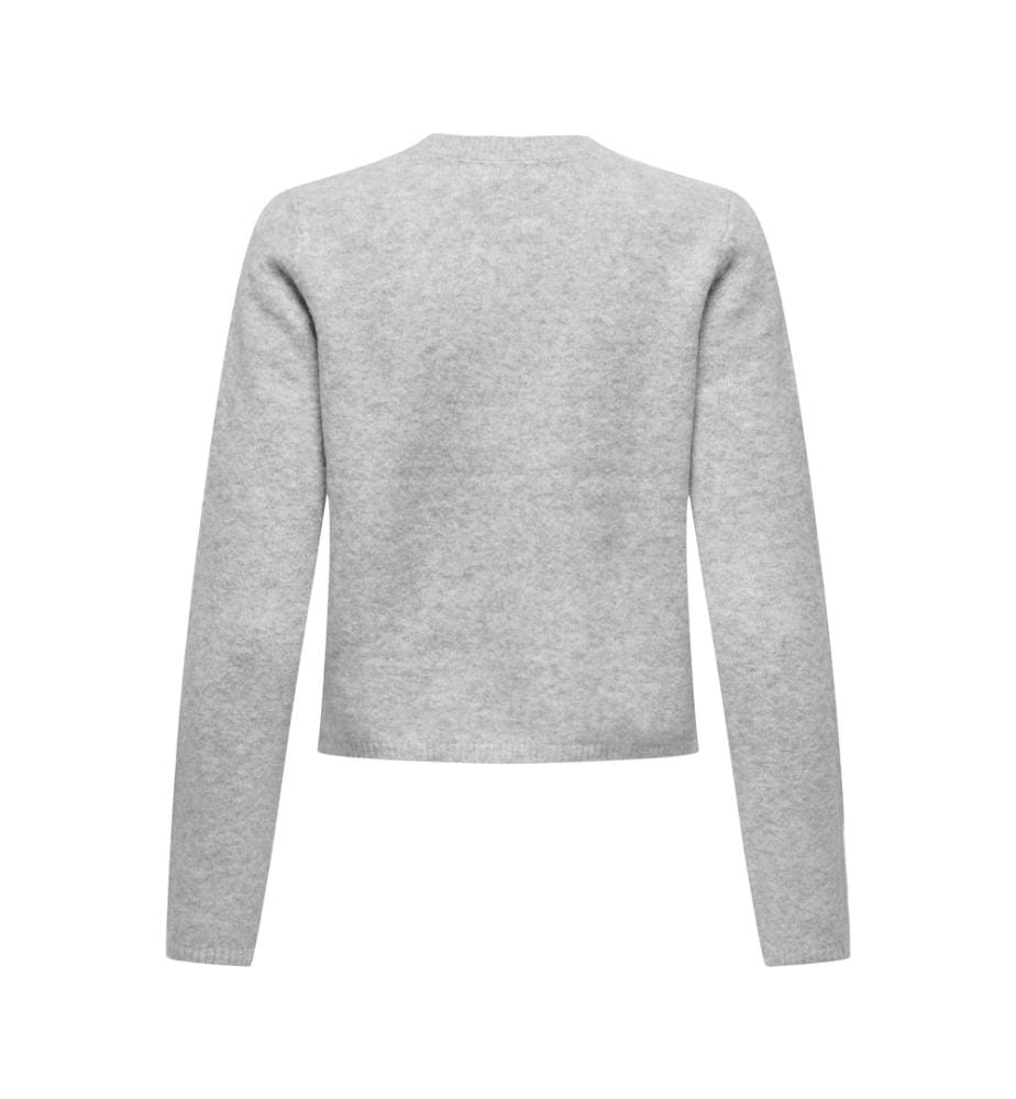 Strickjacke mit langen Ärmeln - Light Grey Melange