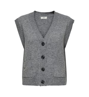 Strickjacke - Mittelgrau Melange