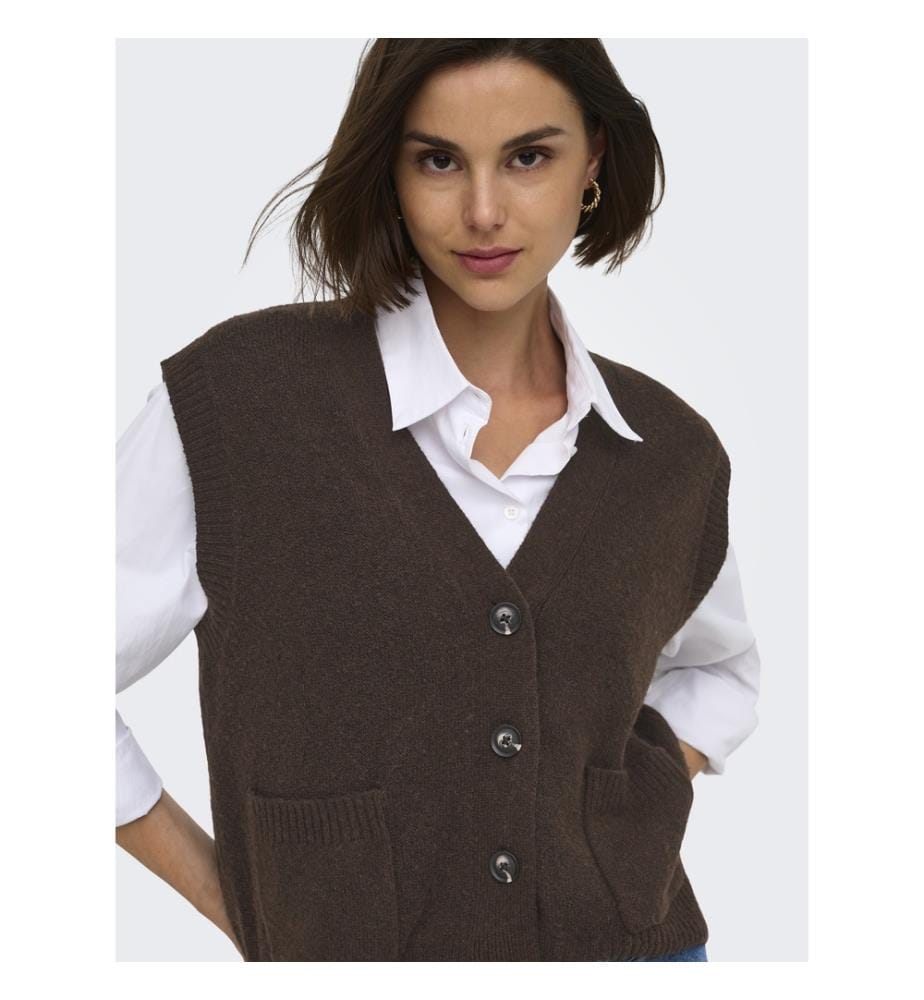 Gestrickte Strickjacke – Coffee Bean