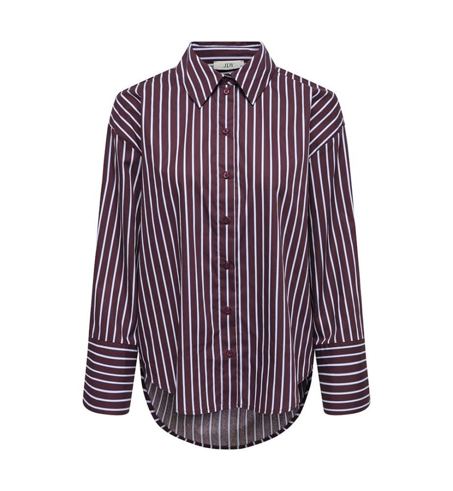 Shirt - Kaschmirblau mit braunen Streifen