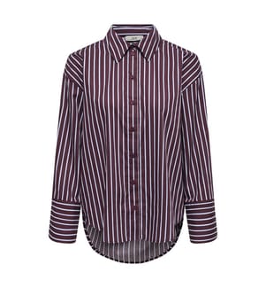 Shirt - Kaschmirblau mit braunen Streifen