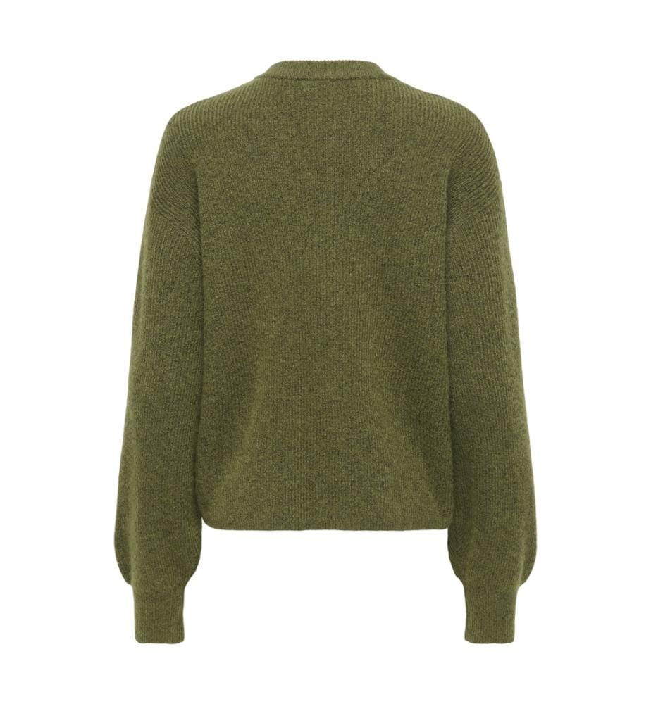 Gestrickte Strickjacke – Dark Olive