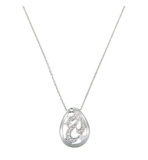 Pendentif Kanagawa - Or Blanc 375/1000