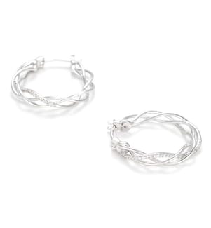 Boucles d'Oreilles Créoles Cruzados - Or Blanc 375/1000