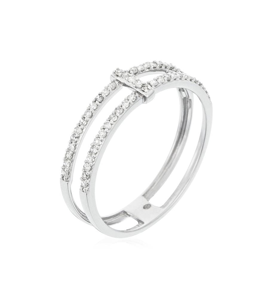 Bague Sparkling bridge - Or Blanc 375/1000