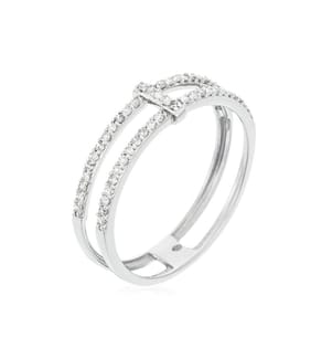 Bague Sparkling bridge - Or Blanc 375/1000