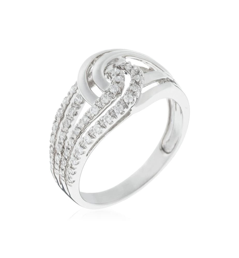 Bague Duo de boucles - Or Blanc 375/1000