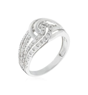 Bague Duo de boucles - Or Blanc 375/1000