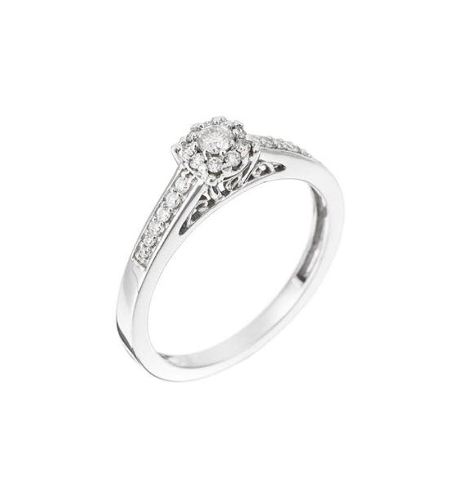 Bague Solitary - Or Blanc 375/1000