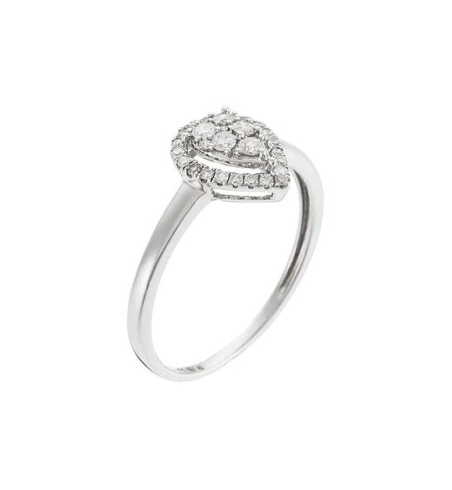 Bague Belle Poire - Or Blanc 375/1000