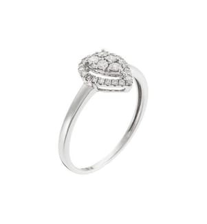 Bague Belle Poire - Or Blanc 375/1000