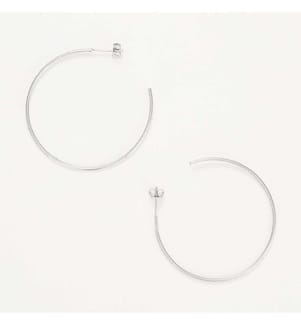 Boucle d'Oreilles Créoles Flamboyantes - Or Blanc 375/1000