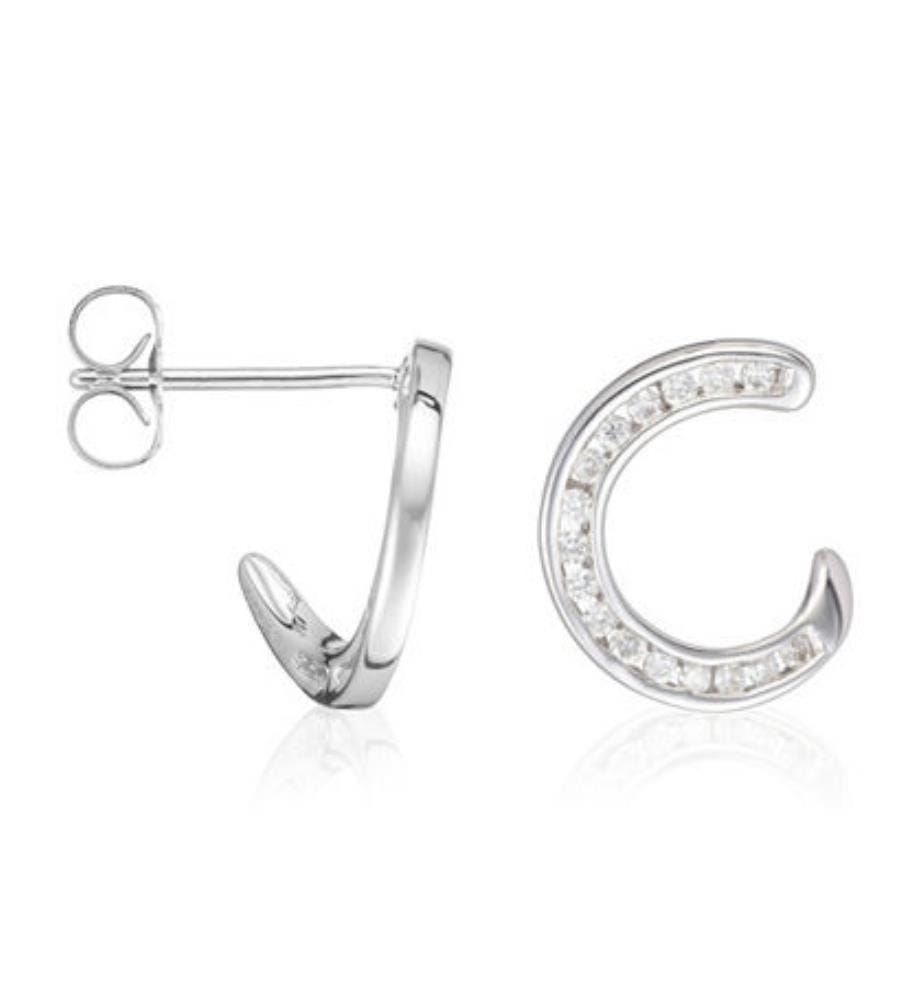Boucles d'Oreilles C - Or Blanc 375/1000