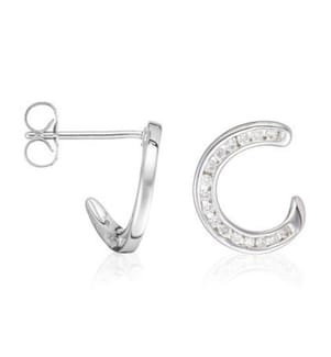 Boucles d'Oreilles C - Or Blanc 375/1000