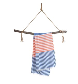 Badetuch 100 x 180 cm – Royalblau/Rot