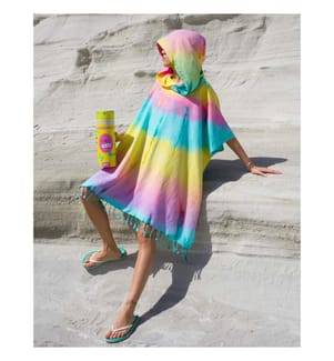 Tie-Dye-Poncho 100 x 180 cm – mehrfarbig