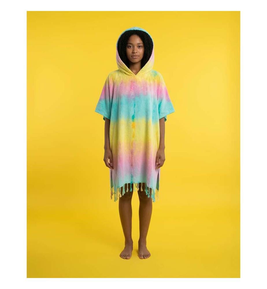 Tie-Dye-Poncho 100 x 180 cm – mehrfarbig