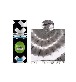 Tie-Dye-Poncho 100 x 180 cm – Schwarz/Weiss