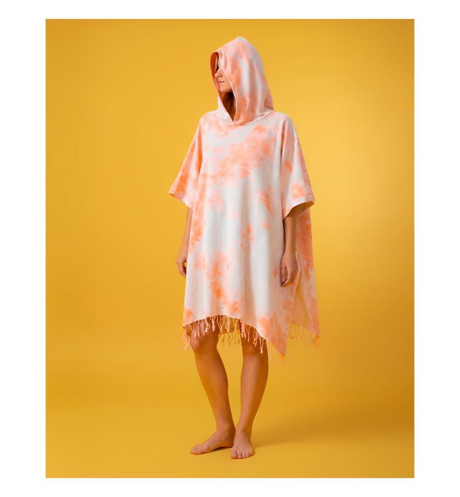 Poncho Laguna Neon Tie-Dye 100 x 180 cm – Orange