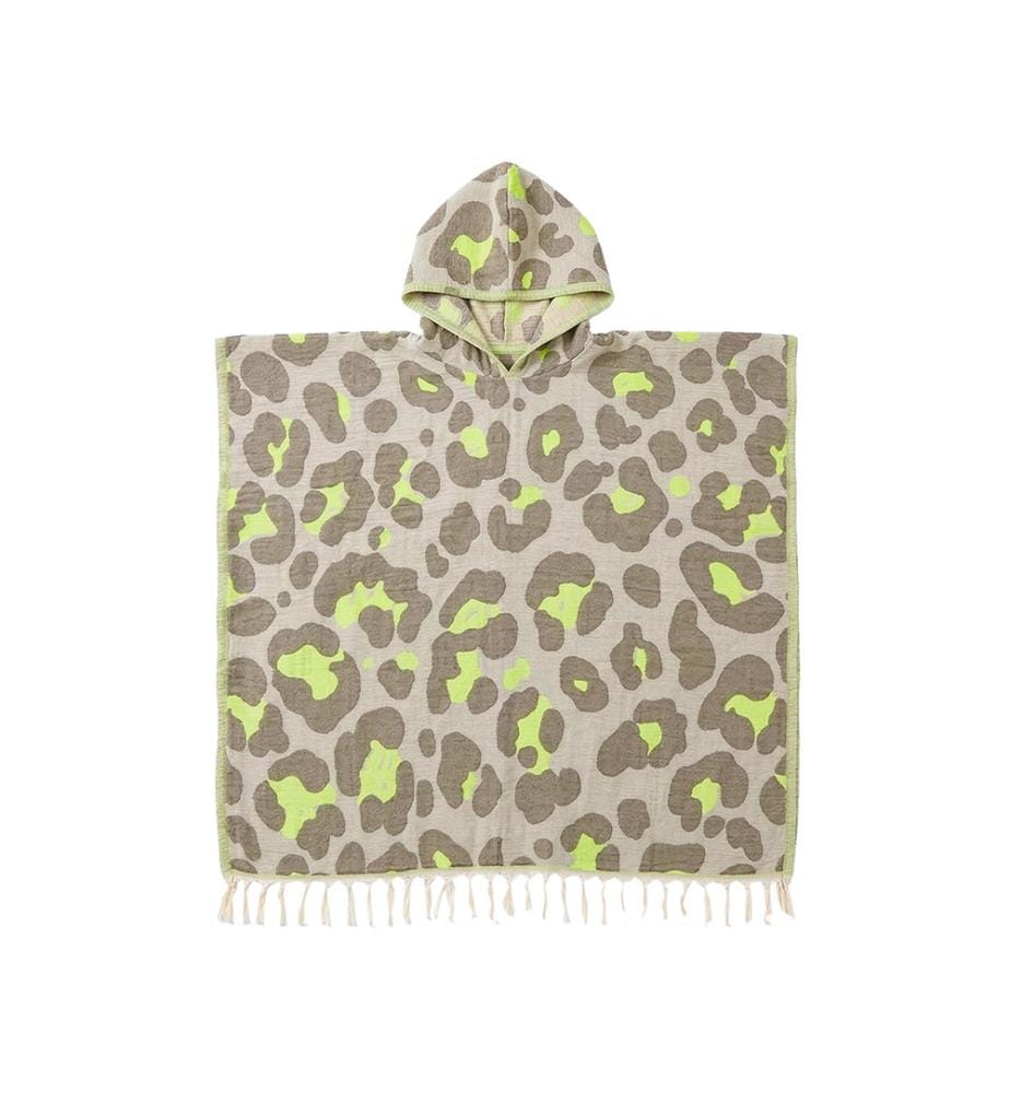 Poncho Neon Safari 100 x 180 cm – Grau