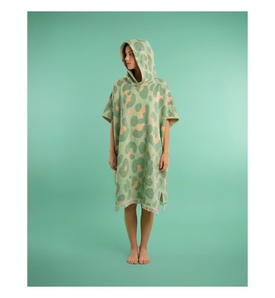 Poncho „Neon Safari“ 100 x 180 cm – Grün