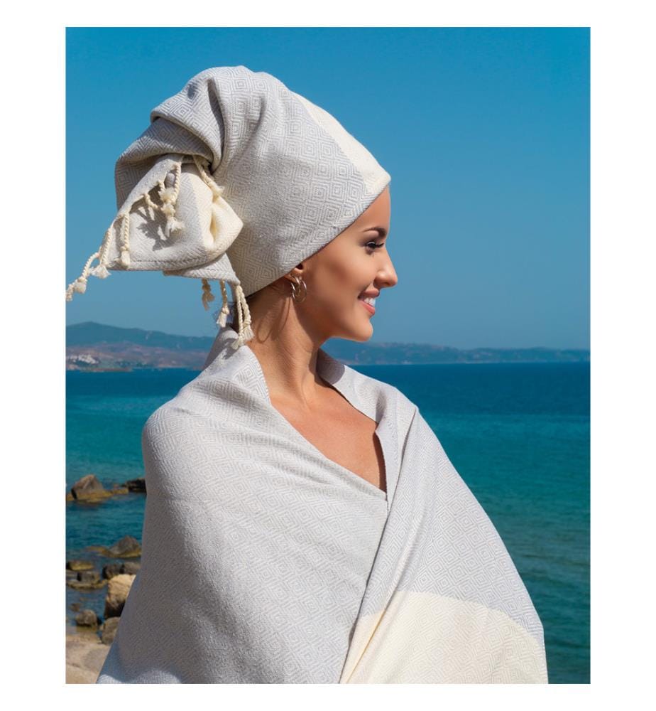 Diamond Hand, Hair, and Kitchen Towel, 45 x 90 cm - Gray