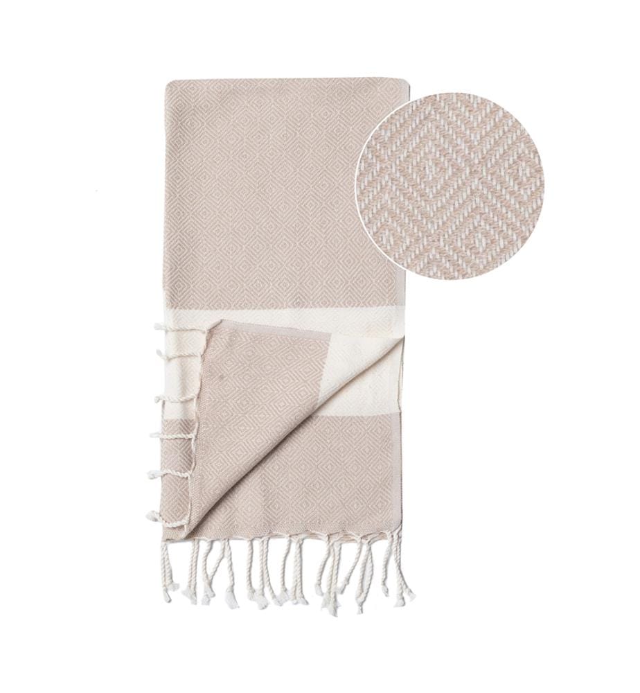 Diamond Hand, Hair, and Kitchen Towel, 45 x 90 cm - Beige