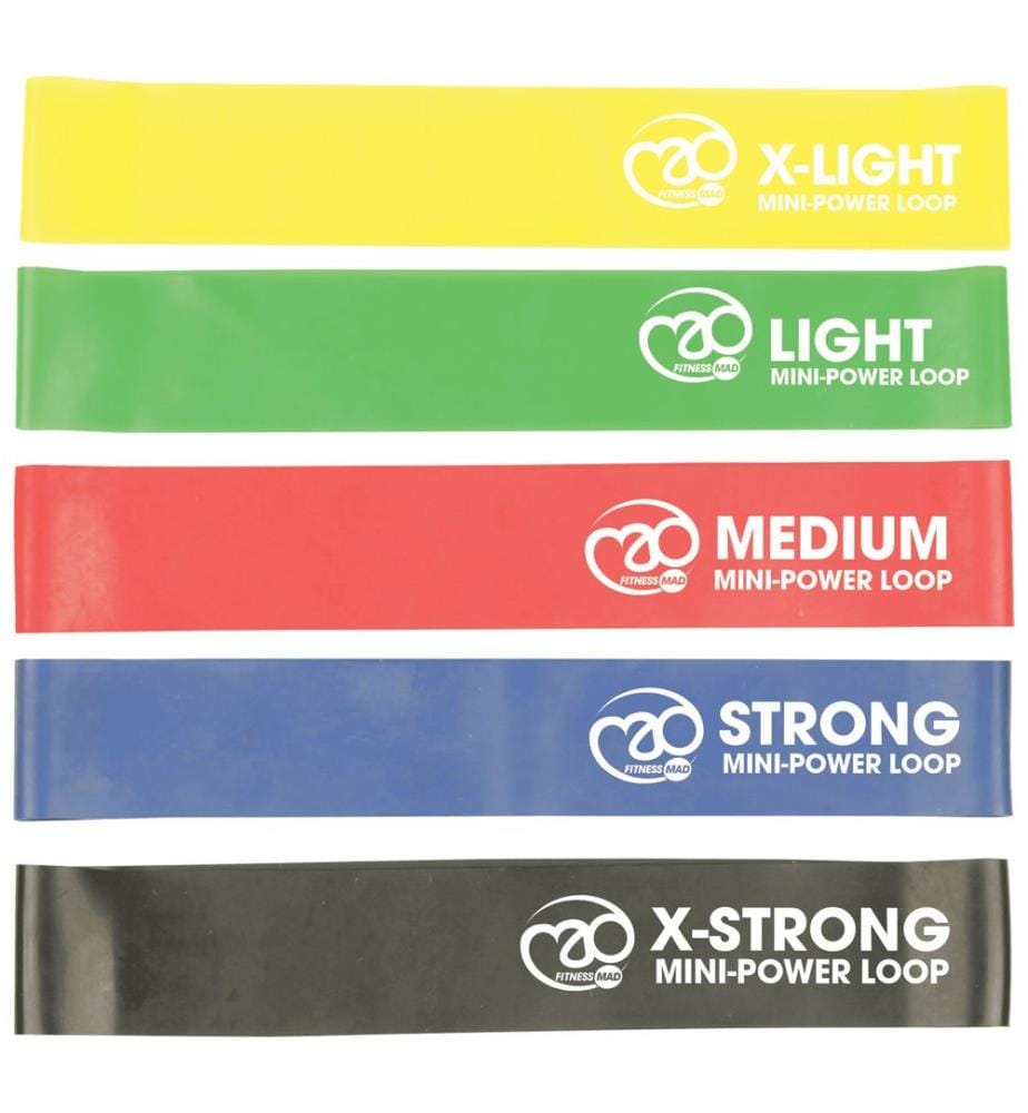 Fitness Mad - Widerstandsband "Mini Power" , Set (5er-Pack)