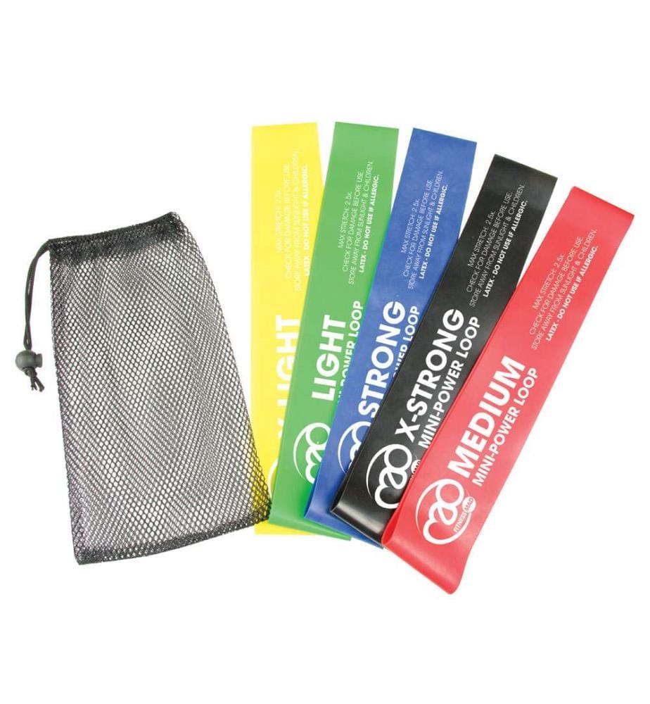 Fitness Mad - Widerstandsband "Mini Power" , Set (5er-Pack)