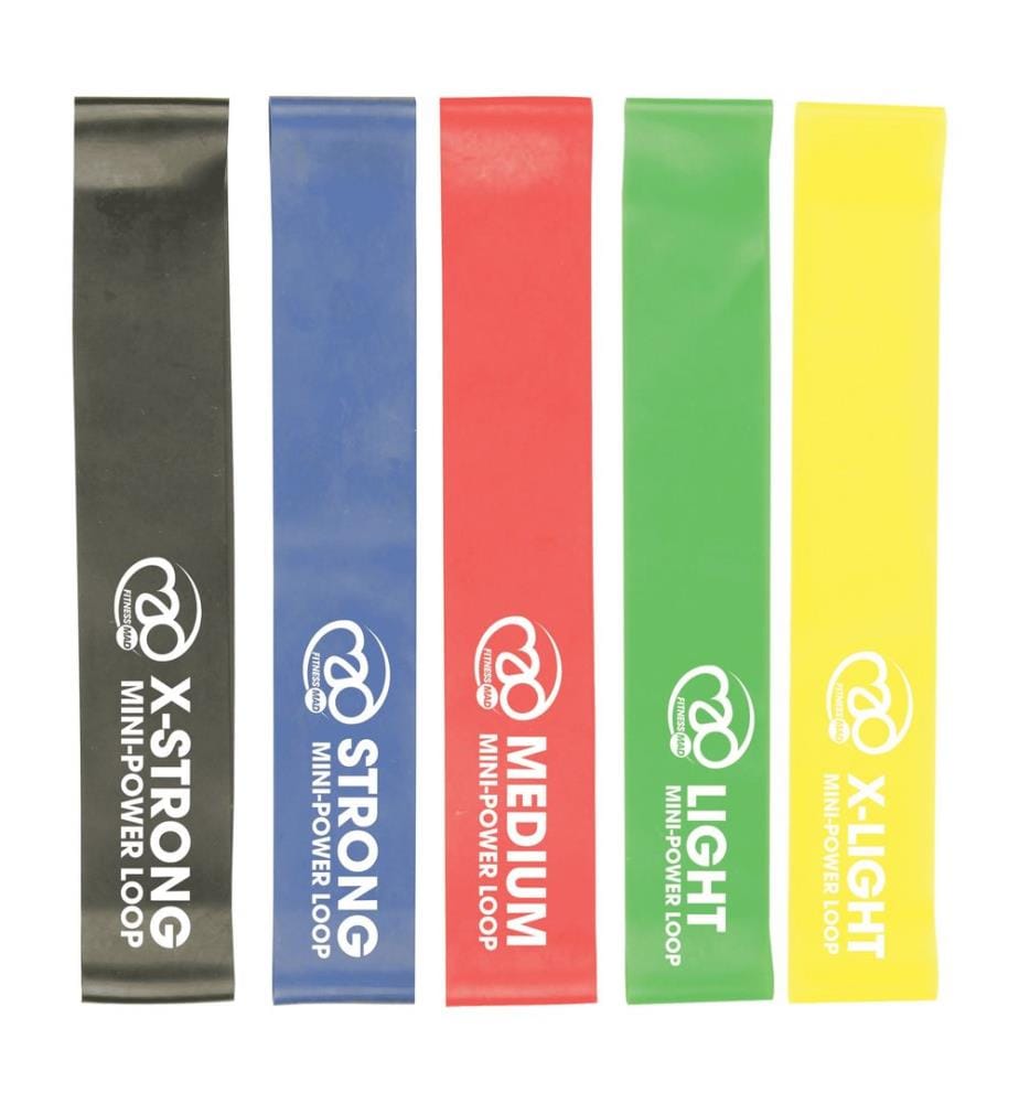 Fitness Mad - Widerstandsband "Mini Power" , Set (5er-Pack)