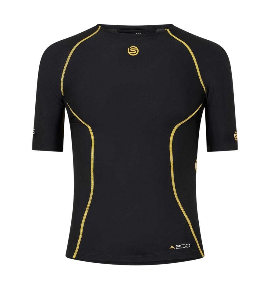 Skins Mens A200 Contrast Detail Short-Sleeved Base Layer Top