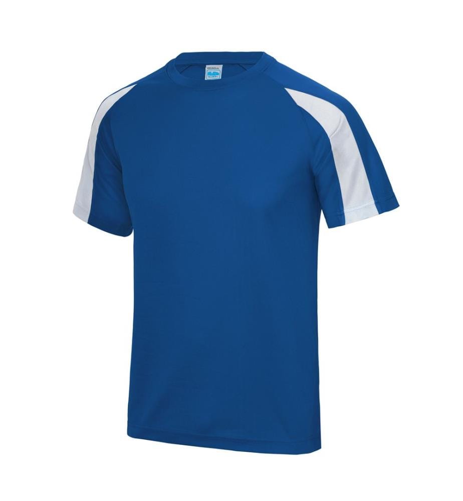 Just Cool Mens Contrast Cool Sports Plain T-Shirt
