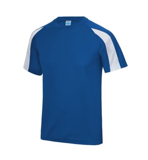 Just Cool Mens Contrast Cool Sports Plain T-Shirt