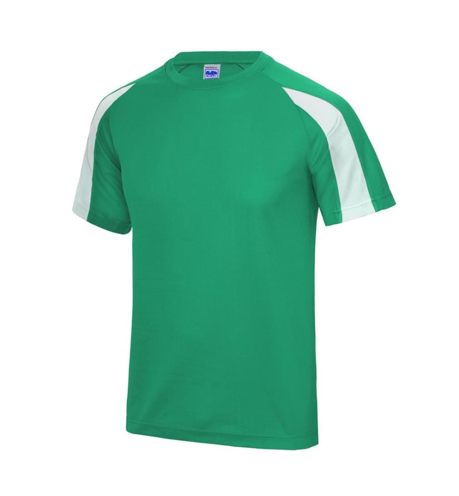 Just Cool Mens Contrast Cool Sports Plain T-Shirt