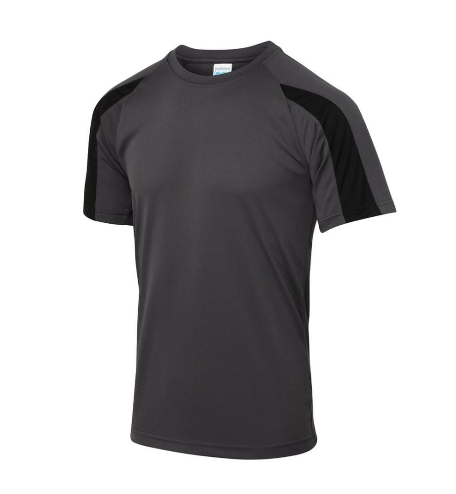 Just Cool Mens Contrast Cool Sports Plain T-Shirt