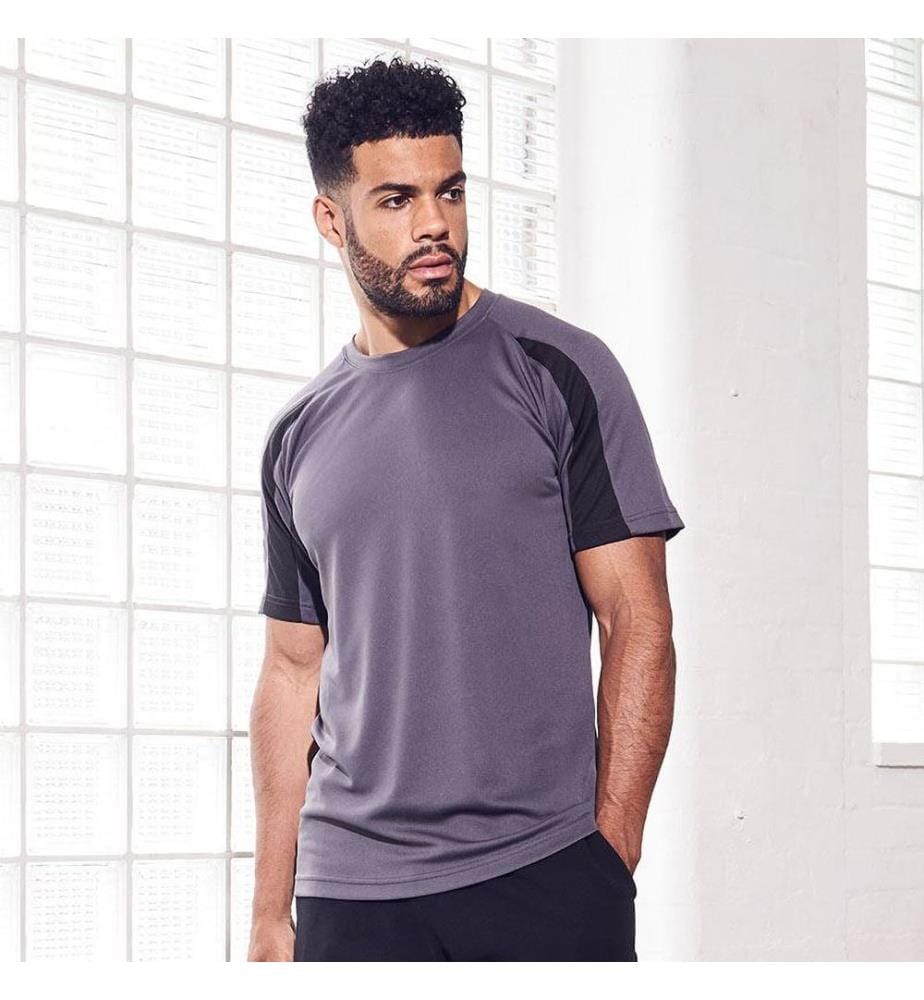 Just Cool Mens Contrast Cool Sports Plain T-Shirt