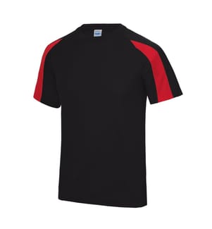 Just Cool Mens Contrast Cool Sports Plain T-Shirt
