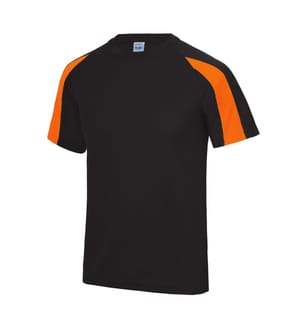 Just Cool Mens Contrast Cool Sports Plain T-Shirt