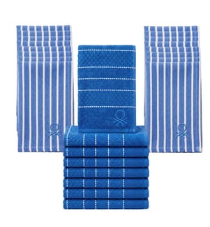 24-teiliges Küchenteuch-Set – Blau