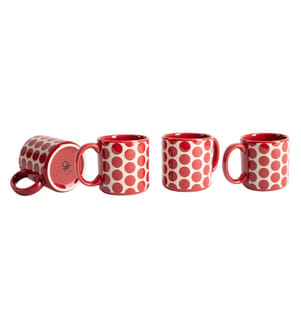 4er-Set Tassen à 360 ml – Rot