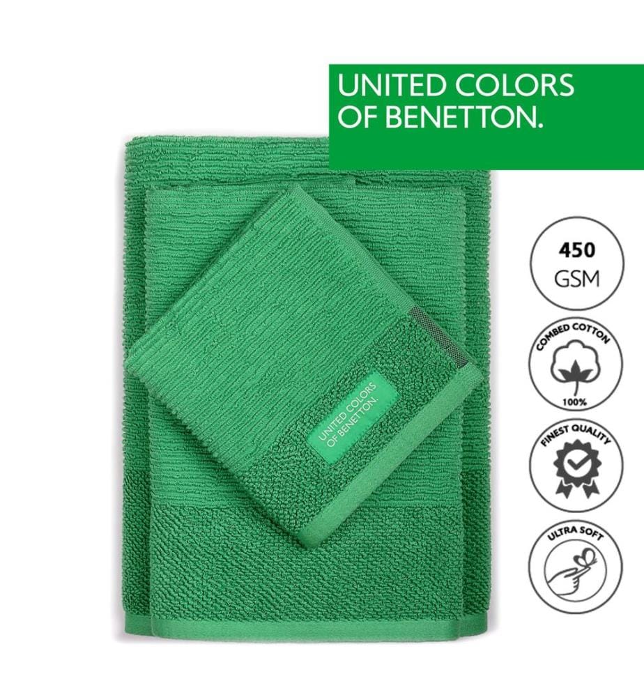 Set of 3 Bath Towels - Green