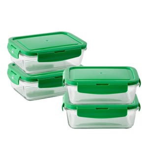 4er-Set rechteckige luftdichte Behälter, 840 ml