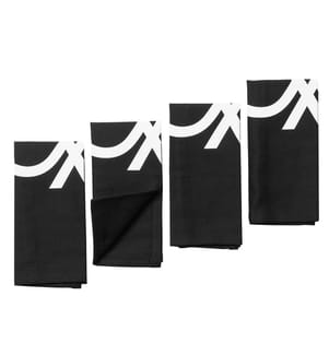 4er-Set Tischsets, 45 x 30 cm – Schwarz-Weiss