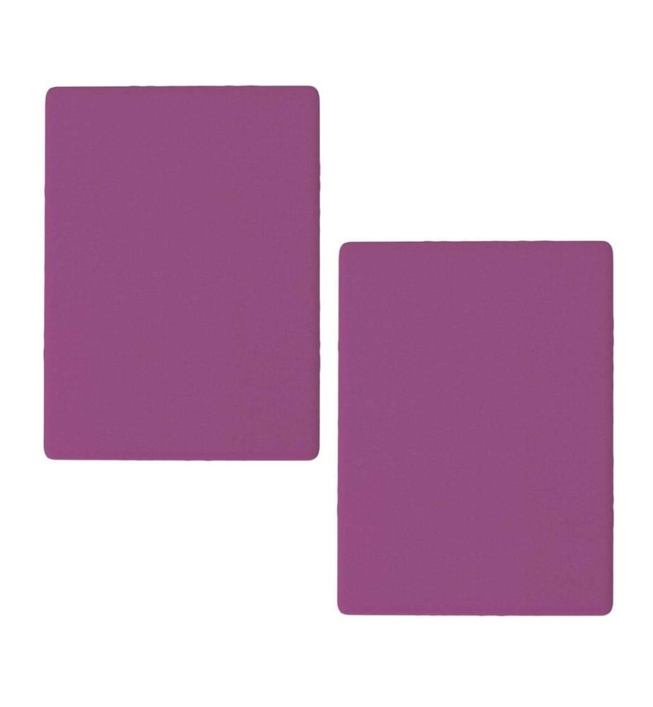 2er-Set Spannbettlaken 160 x 200 + 30 cm – Violett